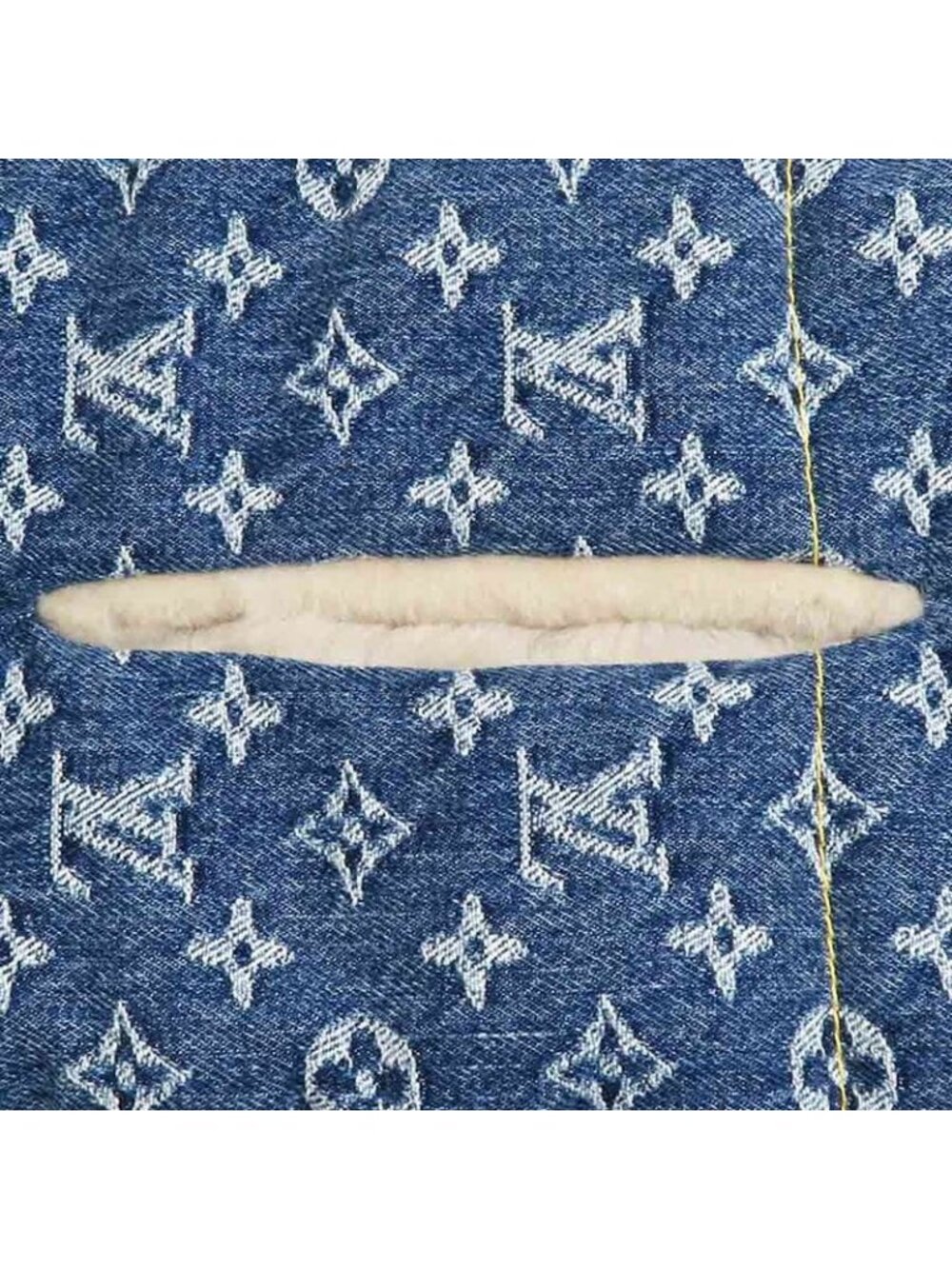 Louis Vuitton Scarf NIGO Collaboration Echarpe Shearling Denim Mp2703 - Picture 4 of 8